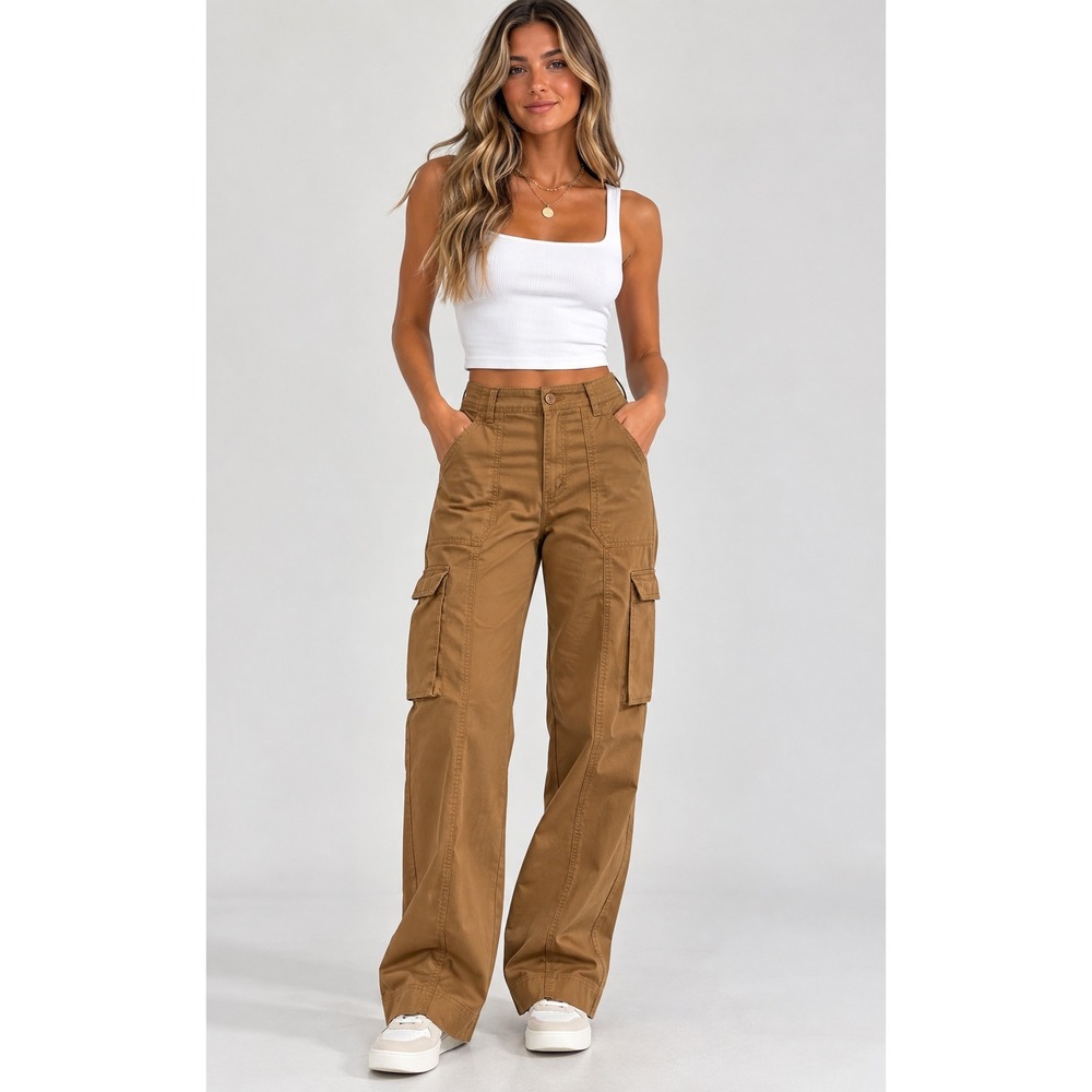 Abercrombie & Fitch Brown Cargo Utility Pants Size 25 0‎ Straight Leg Cotton